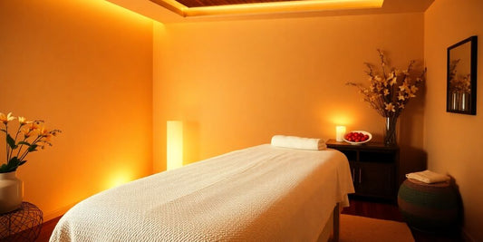 Relaxing spa massage with serene ambiance.