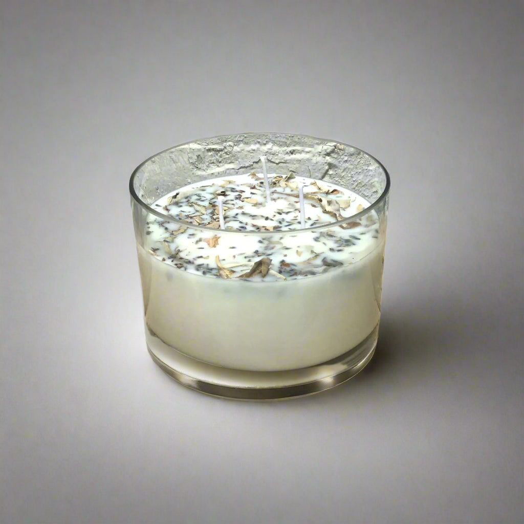 Lavender + White Sage Aromatherapy 3 Wick Large Soy Wax Candle