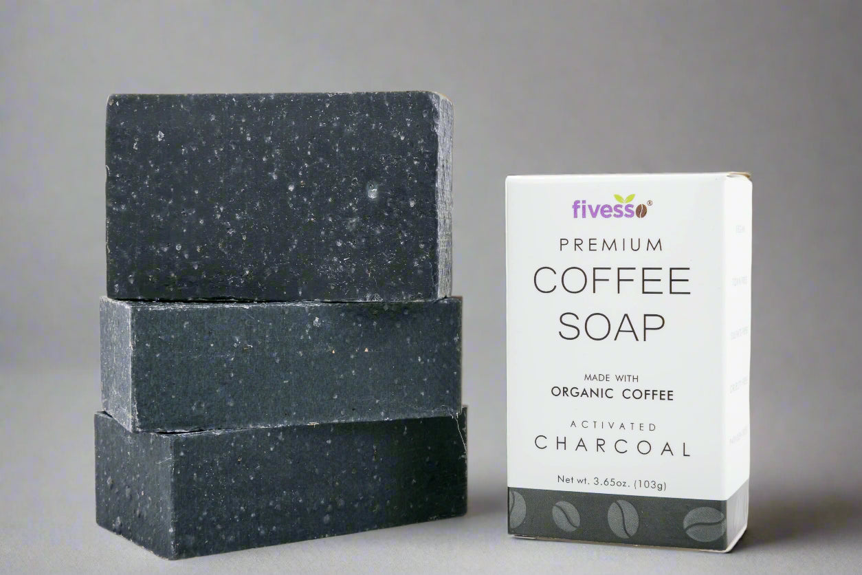 Activated Charcoal - Premium Coffee Soap Bar (Pack of 3 Bars)